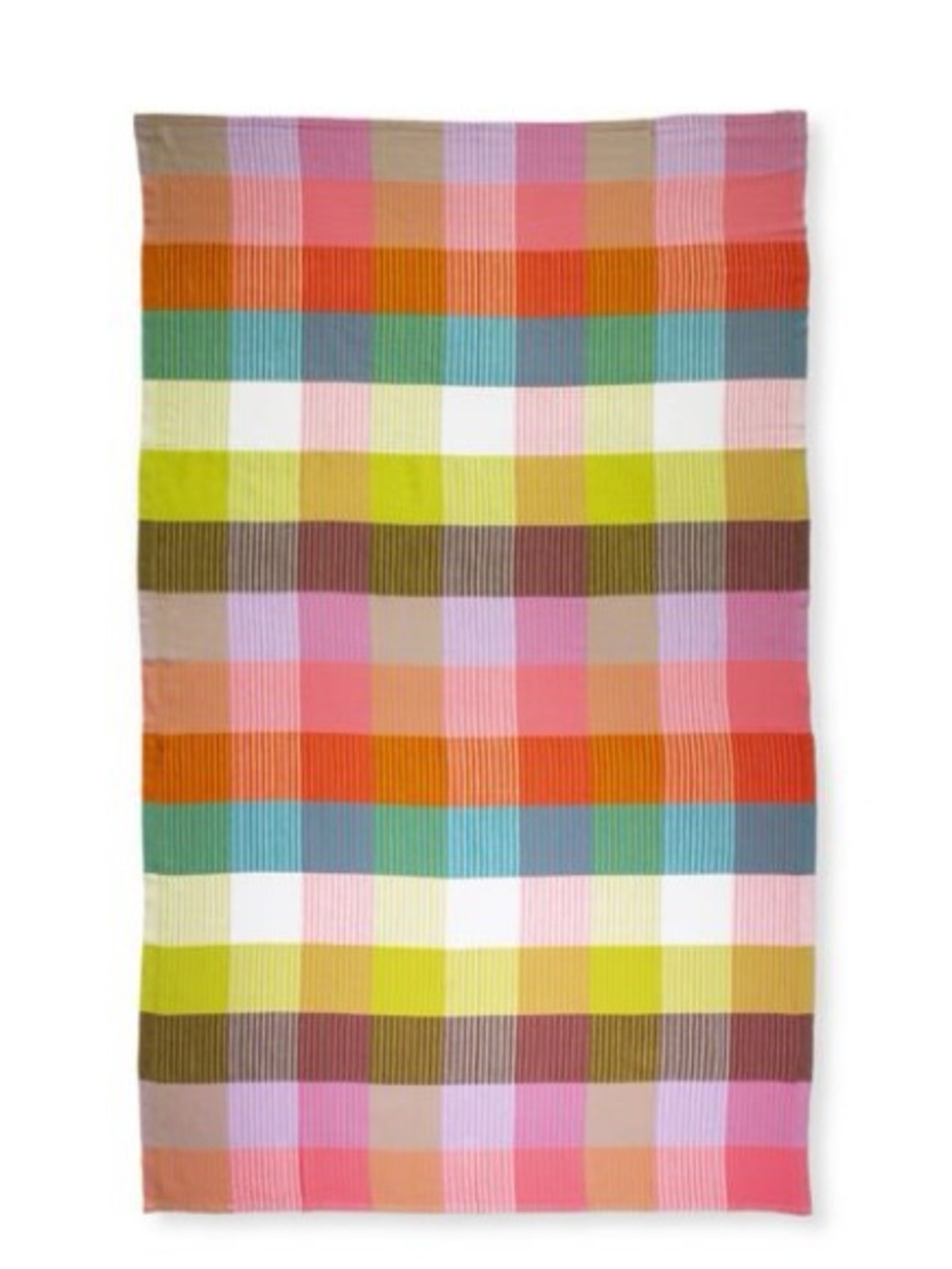 KATE SPADE ♠️ RAINBOW PLAID XL TURKISH TOWEL & LARGE INSULATED COOLER BAG NWT - Picture 2 of 8